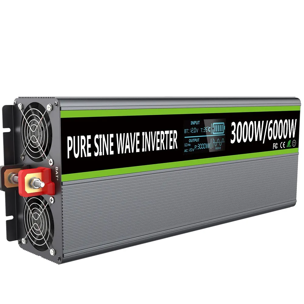 

Inverter 12v 220v 12V/24V Pure sine wave solar power inverter 3000W/6000W Dc 12v to Ac 220v Car inverter LCD Display