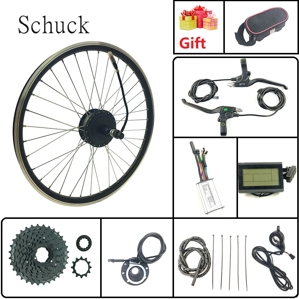 Schuck комплект для переоборудования электрического велосипеда 48V350W заднее колесо электрический велосипед с LCD3 дисплей 16-28 дюймов 700C 8 зуб маховик
