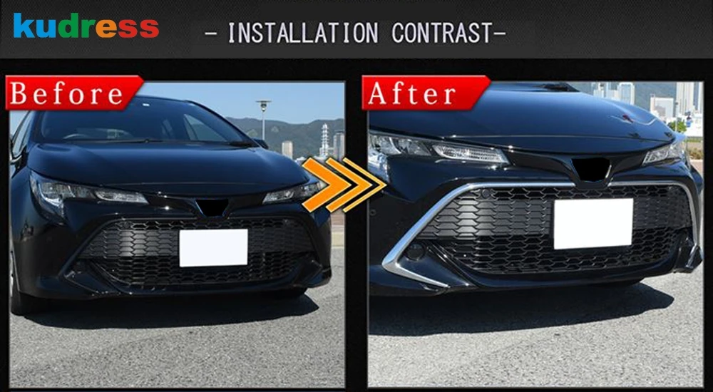 Передняя решетка отделка вокруг крышки для Toyota Corolla хэтчбек 2019 2020 хромированная
