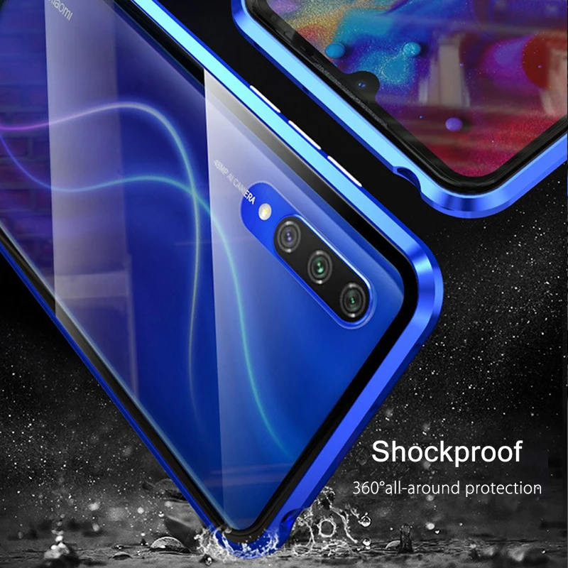 Магнитный чехол для Xiaomi mi 9 Lite, чехол mi A3, двусторонний, закаленное стекло, полная защита, чехол для Xiaomi mi A3 mi 9 Lite, чехол
