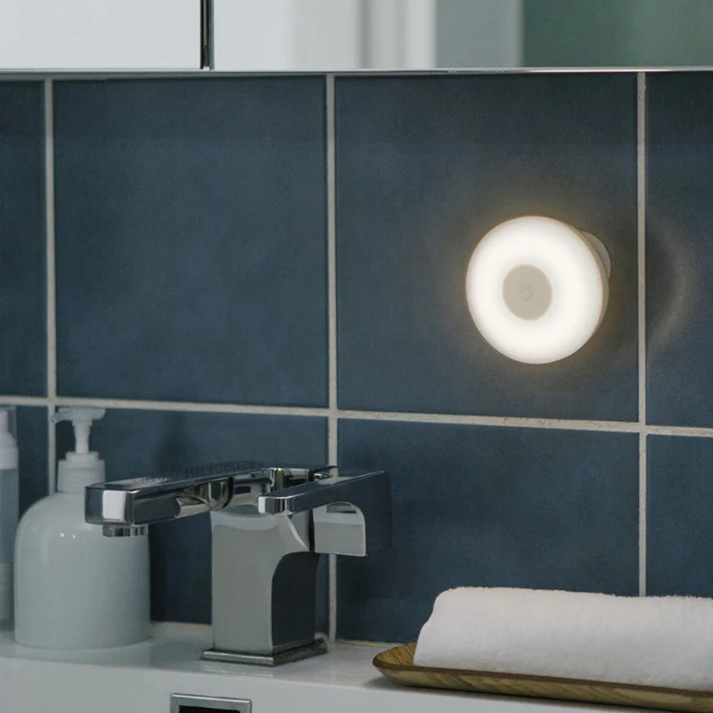 Xiaomi Mijia светодиодный индукционный Ночной светильник 2 лампы Регулируемая яркость инфракрасный умный датчик человеческого тела с магнитным Bas