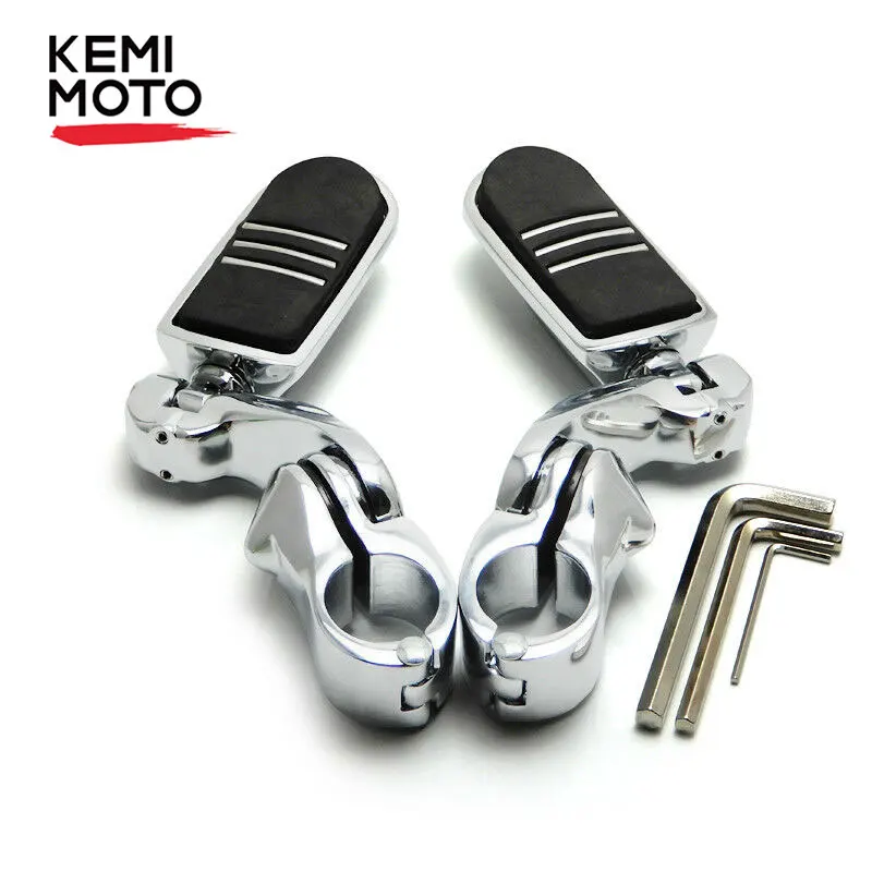 

Footrests Short 1.25" 32mm 1-1/4" Footpegs Angled Adjustable For Touring Road King Dyna Fat Bob Softail CVO Sportster 883/1200