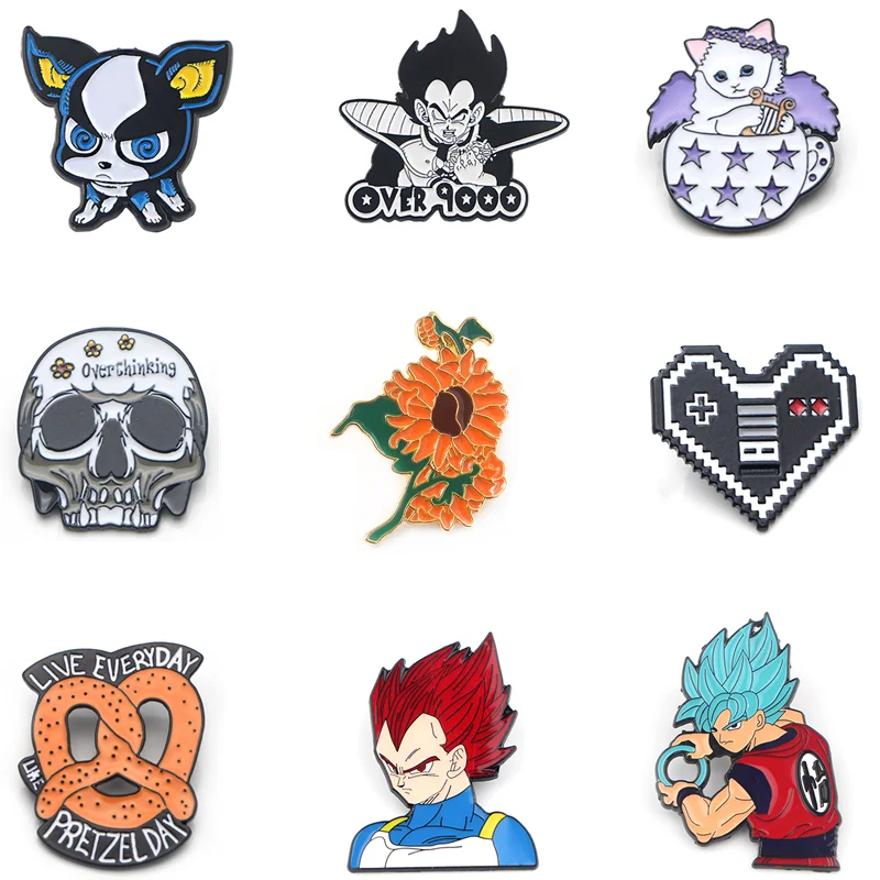 

Geekcoco Cartoon Dog Dragon ball Metal Enamel Pins Animal tv show series Brooch For Backpack Badge Clothes Cosplay Pins J42