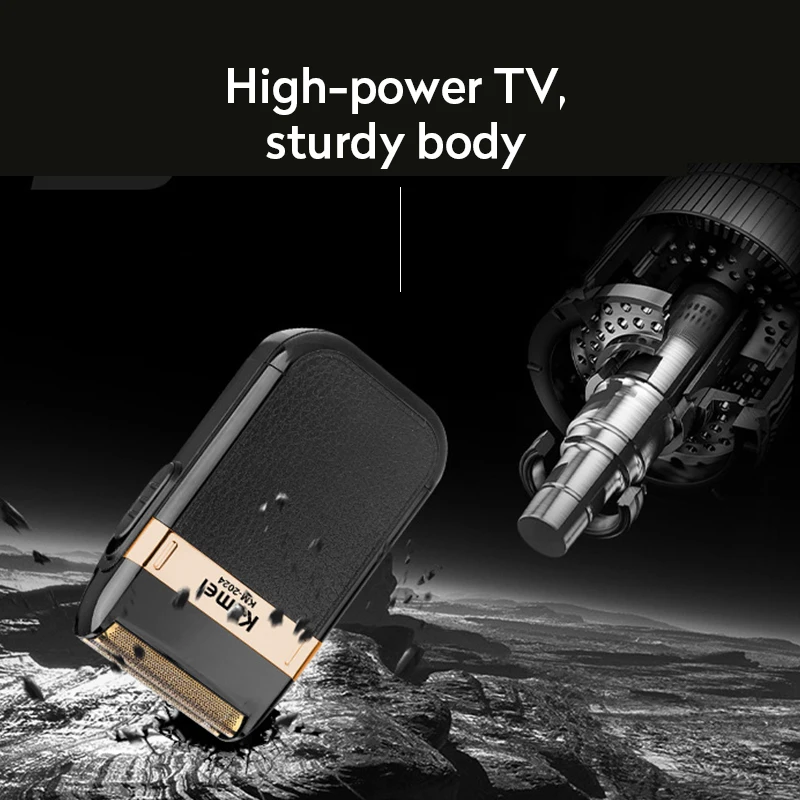 Kemei Мужской USB электробритва с двумя лезвиями триммер для волос бритвенный станок перезаряжаемый водонепроницаемый возвратно-поступательный беспроводной бритва