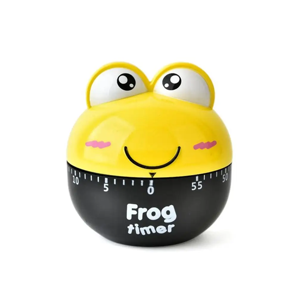 60 Minute Animal Timer Cute Frog Timer Mechanical Kitchen Counter Kitchen Useful Cooking Frog Shape for Kitchen Timer - Цвет: Цвет: желтый