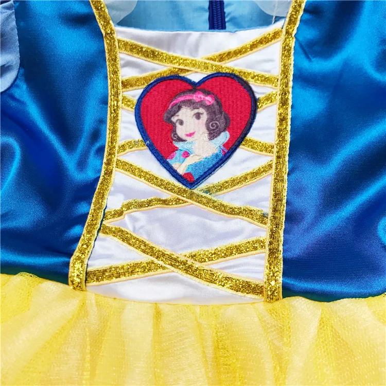 19 Years New Style Girls Baby Snow White Princess Dress CHILDREN'S DAY biao yan qun Sweet Mesh Dress Short Sleeve