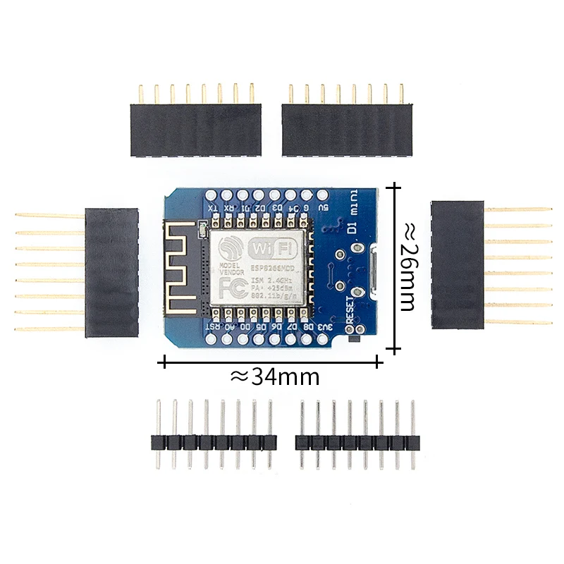 100 шт. D1 Мини NodeMcu 4M байт Lua wifi Интернет вещей макетная плата на основе ESP8266 - Цвет: D1 mini