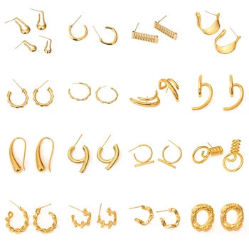 

FACEINS Gold Stud Earrings For Women Geometric Twisted Big Earring Golden Copper Ear Ring Jewelry Female Gifts 2019 Fashion
