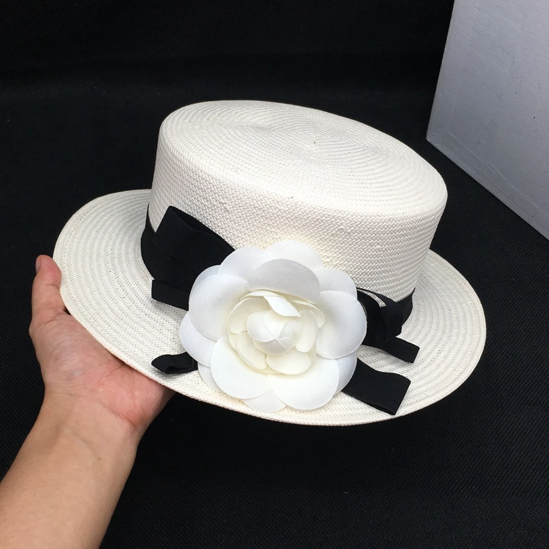 

Spring, summer, camellia flat straw topi restoring ancient ways is prevented bask in female beach mo han edition hat