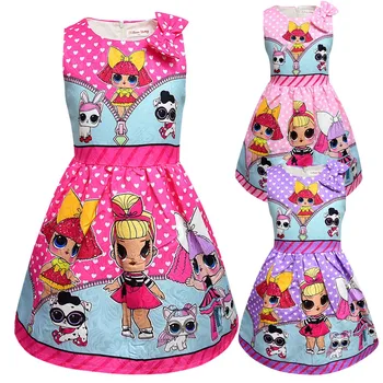 

LOL Dress Bowknot Girls Skirt Sleeveless Vest Dress LOL Surprise Doll Children's Clothing Girls Clothes Gift for Kids