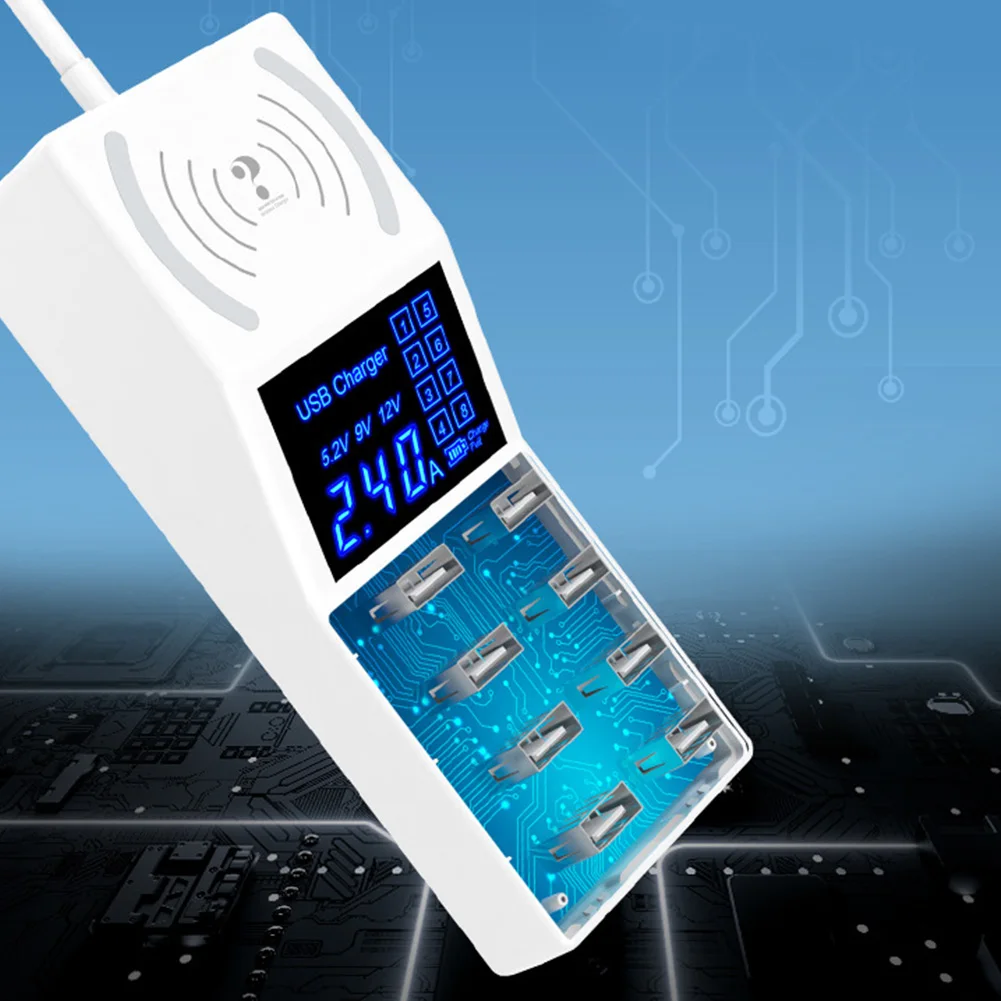 8 портов ABS адаптер питания USB цифровой дисплей Портативный HD беспроводной быстрое зарядное устройство высокий ток практичный широкополосный Офис Дом
