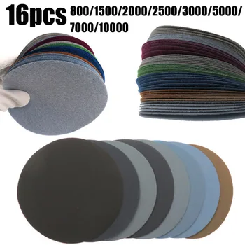 

Metal Sanding Discs Automobile 800-10000 grit 16pcs Workshop Hook & Loop