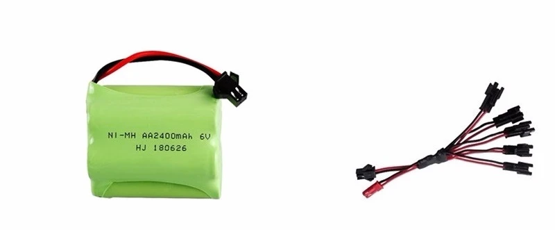 SM Plug) Ni-MH 6 в 2400 мАч батарея+ USB зарядное устройство для Rc игрушки автомобили танки роботы лодки пистолеты грузовик AA 6 в перезаряжаемый аккумулятор - Цвет: Red