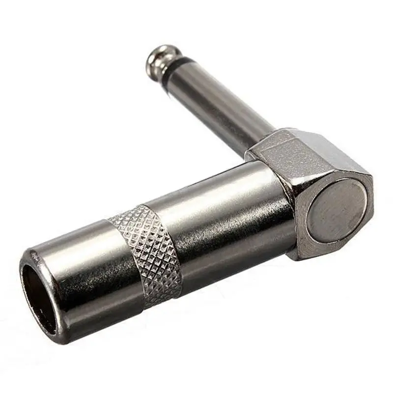 

10 Pack Lot 1/4" 6.3mm TS Right Angle MONO Phone Plug Cord Connector Cable Jack