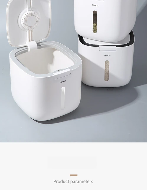 Household Kitchen Rice Storage Box Sealed Insect Proof Moisture Proof Pressed Rice Bucket Plastic Food Storage Container