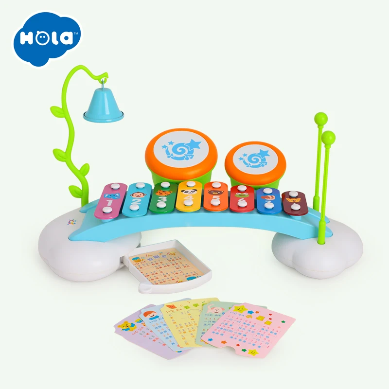 HOLA 909 Toy Musical Instrument for Toddlers 13-24 months Baby Xylophone Piano Drum Kids Early Learning Educational | Игрушки и хобби