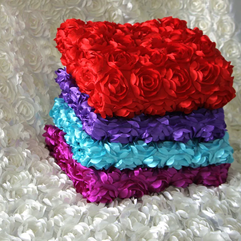  1.5*1M Wedding Three-dimensional Rose Fabric 3D Flower Sign-in Table Cloth Stage Carpet Background 