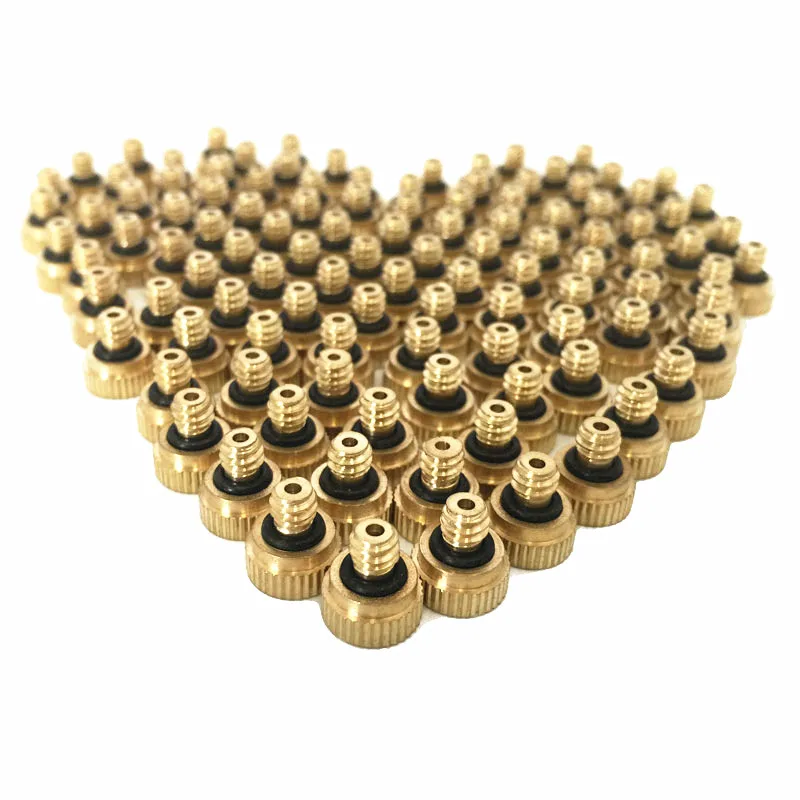 20 PCS per Lot Outdoor Cooling System Brass Misting Nozzles with anti-drip self-sealing structure 0.1mm to 0.8mm