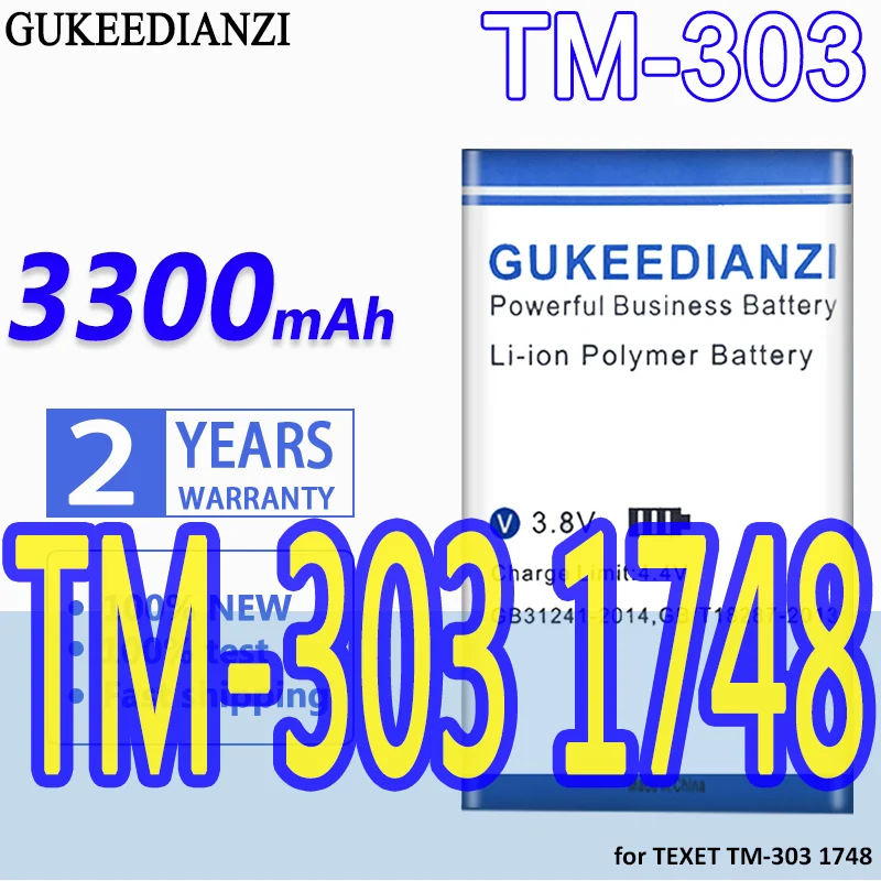 Аккумулятор большой емкости GUKEEDIANZI 3300 мАч для TEXET TM-303 1748 Bateria | Мобильные телефоны