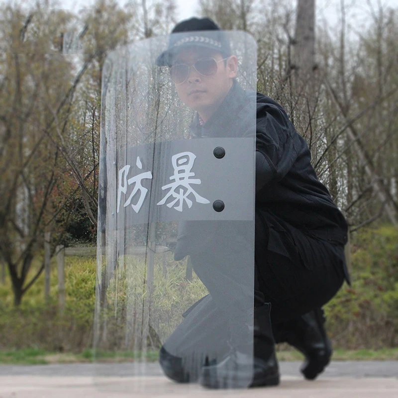 Self-protection Shield Tactical Security Equipment Handheld Transparent PC Explosion-proof Protection |