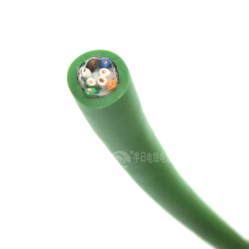 Высокий гибкий кабель Ethernet промышленный cat5e 8 ядро 0.14mm м² 26AWG экранированный витая