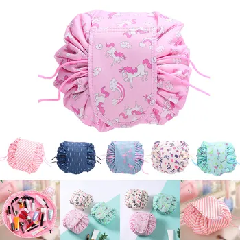 

2019 Fashion Drawstring Travel Cosmetic Bag Women mini Handbag Case Cartoon Makeup Bag Storage pouch Toiletry Beauty Kit Bag