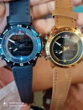 NAVIFORCE relojes deportivos para hombre superior de la marca de lujo de Cuero militar de los hombres reloj de pulsera de cuarzo Digital cronógrafo reloj Masculino