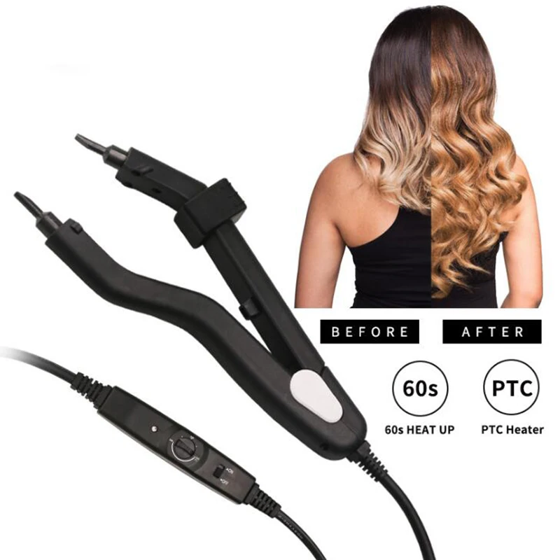 Smart Mini Heating Tip Heat Connector Fusion Hair Extension Iron Keratin Bonding Tools Adjustable Temperature 220℃,