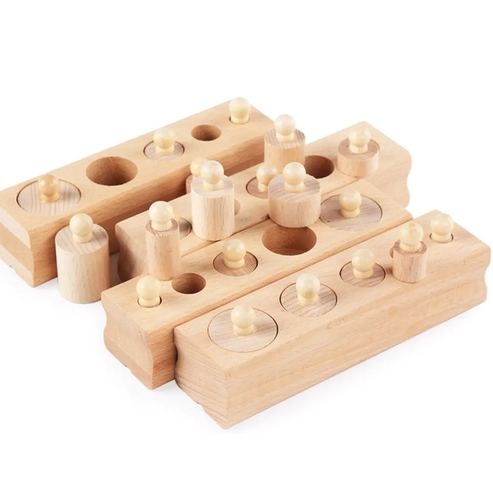 Socket Cylinder Puzzle Sensory Teaching Aid 2 3 4 Years Old Children Early Education Wooden Children 4