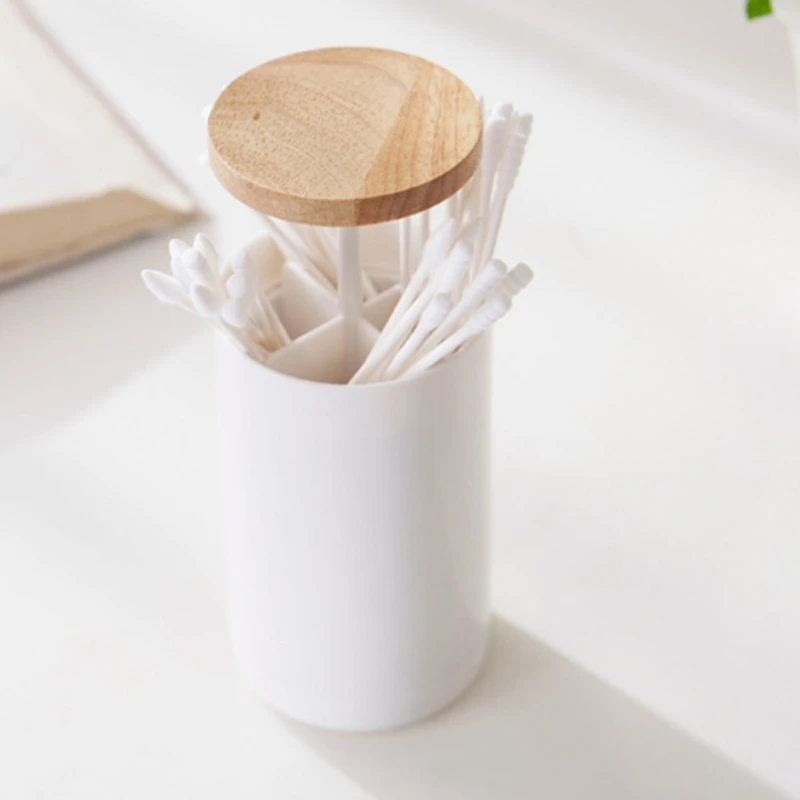 

Creative automatic wooden toothpick holder Press-type Rubber Wood Cover Cotton Swab Box Toothpick Finishing Box