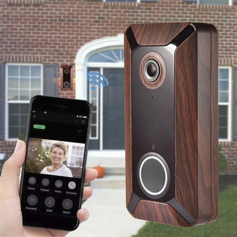 Cheap V6 wifi Doorbell Smart Wireless 720P video camera Cloud storage door bell cam waterproof home security house bell Gray