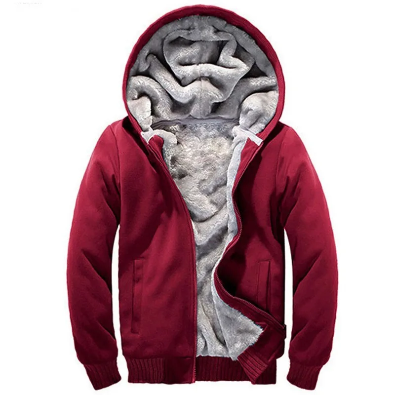 Red Jackets Бархатная мужская зимняя куртка, повседневное пальто на молнии с капюшоном, американский размер S-5XL, мужские куртки, верхняя одежда с капюшоном, теплая парка, мужские куртки, ZA294 - Цвет: Red Jackets