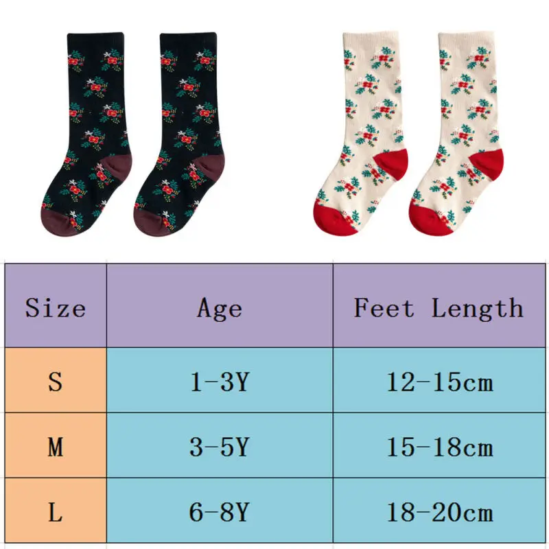 Kids Baby Socks Floral Printed Kids Long Socks Newborn Baby Cotton Beauty Candy Colors Warmers Sock Boy Girl Children Sock 1-8 Y