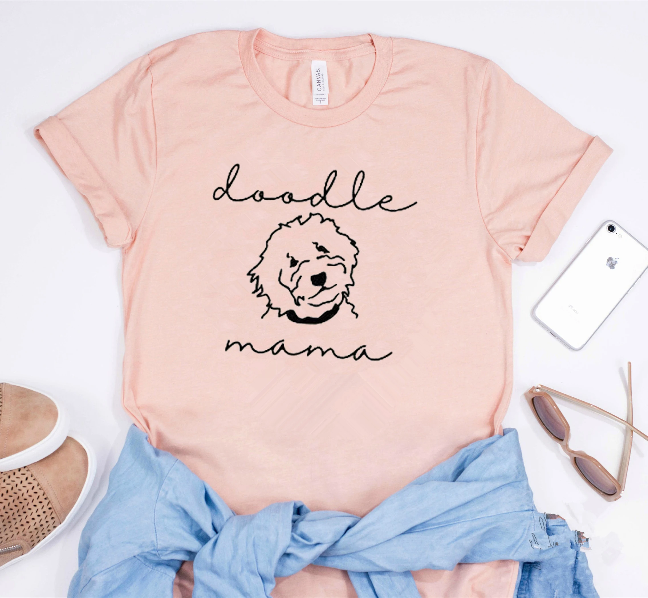 Новая футболка Tumblr с золотым каракулем для мамы футболки с надписью «Собака» забавные Топы И Футболки для мамы и собаки