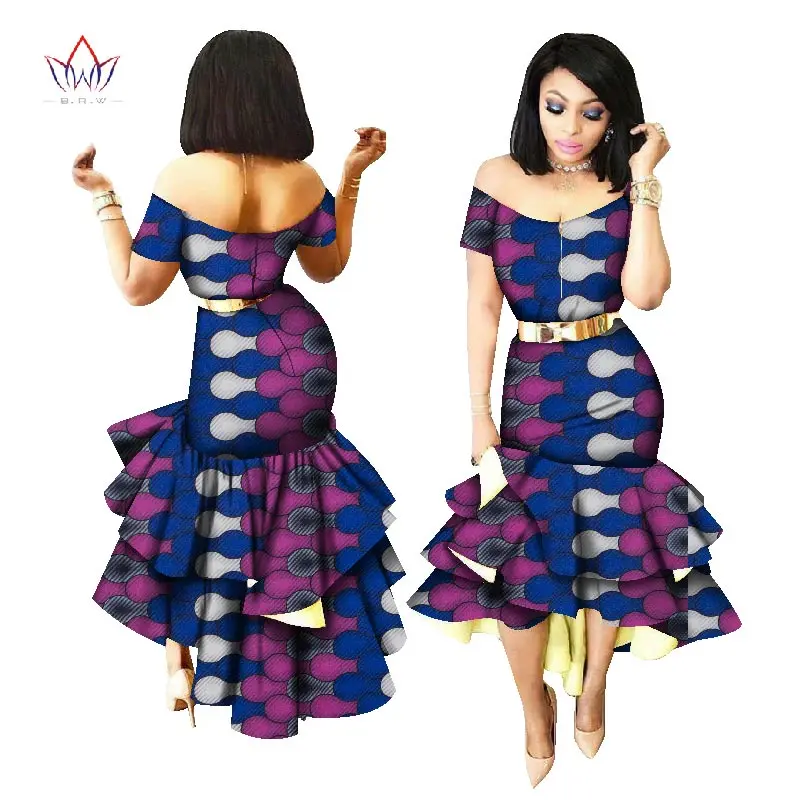 Новинка 2017 года в африканском стиле Воск принт Платья для женщин Для Базен Riche