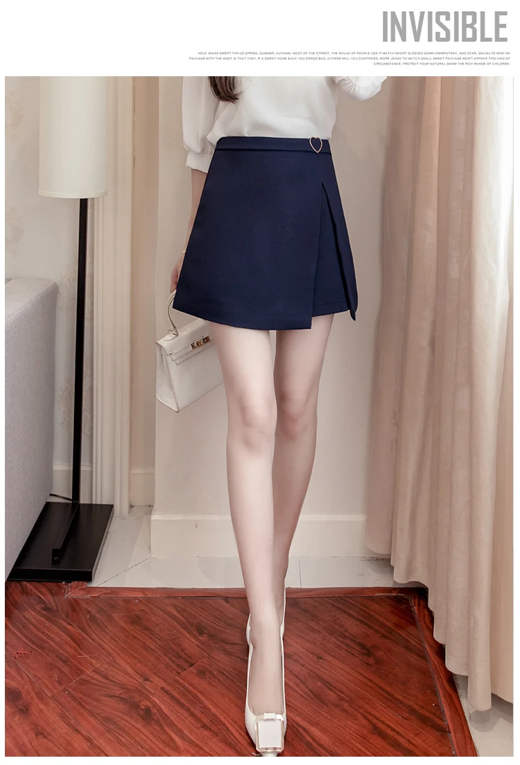 Spring a line skirt women high waist irregular split metal heart skirts womens sweet pink white short mini jupe saia AQ979