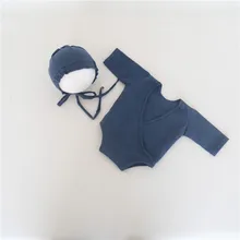 Темно-синий комбинезон для новорожденных с ручной работы шапка для маленьких мальчиков одежда для малышей, наряд для фотосессий комбинезон с длинными рукавами, боди, Подставки для фотографий