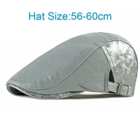 Casual Spring Summer Mesh Berets Hat Women Camouflage Newsboy Caps Men Visors Cabbie Herringbone Cap Duckbill Ivy Flat Cap 2