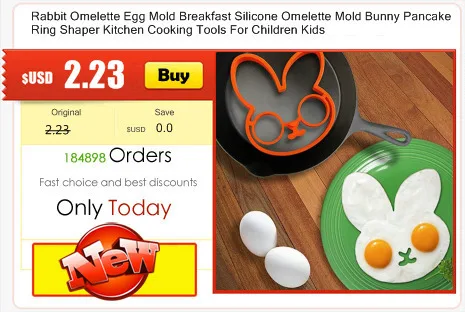 Rabbit Omelette Egg Mold Breakfast Silicone Omelette Mold Bunny Pancake Ring Shaper Kitchen Cooking Tools For Children Kids
