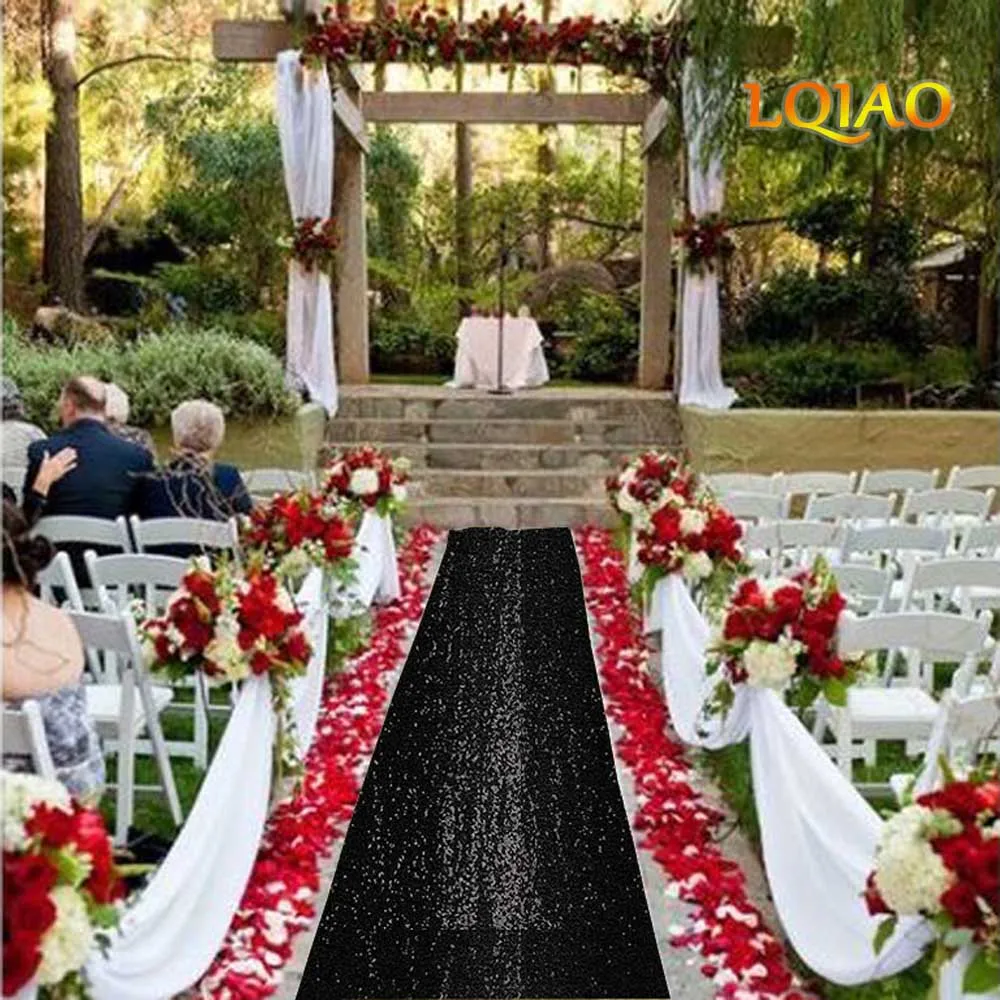 Black Sequin Aisle Runner 002