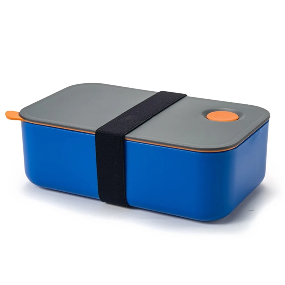 dark blue Дропшиппинг 1200 мл Ланч-бокс с 2 гибкими отсеками герметичный Bento box для микроволновки для мытья в посудомоечной машине P666 - Цвет: dark blue