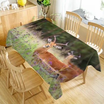 

Europe Tablecloth Animal Antelopes Dustproof Dinner Table Cloth Rectangular Wedding Decoration Table Cover Home Textiles