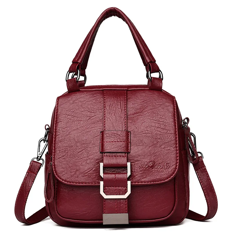 

Multifunctional women's backpack shoulder bag Korean trend cross-border youth leisure backpack soft PU leather simple bag