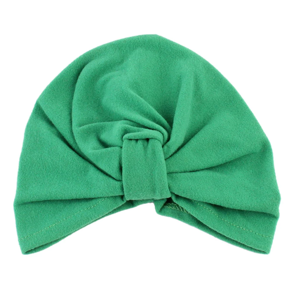 Новинка года; брендовая вязаная шапка-тюрбан с заячьими ушками и бантиком для маленьких девочек и мальчиков; головная повязка для малышей; однотонная карамельного цвета - Цвет: green