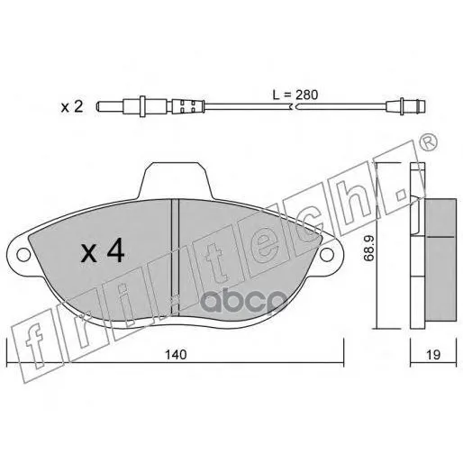 Колодки Тормозные Дисковые Передние Citroen Jumpi 96- 107.0 fri.tech. арт. 107.0