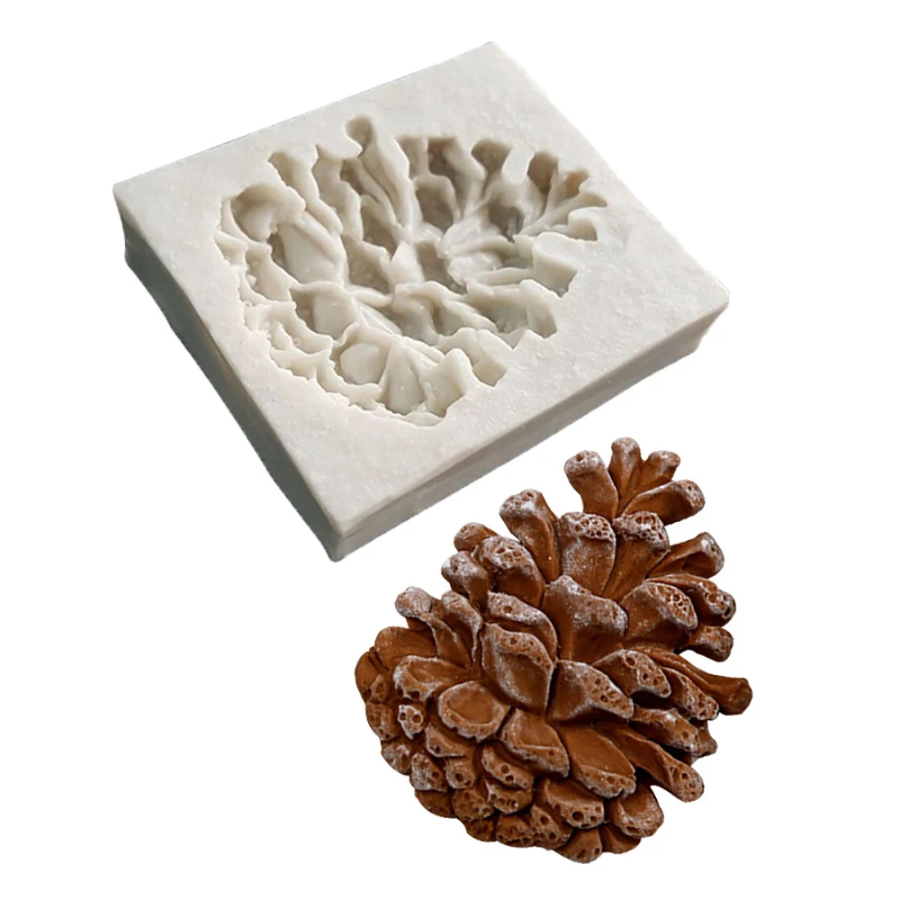Pinecone Model Silicone Mold Christmas Decoration Cake Baking Tools Easy To Turn Over The Chocolate Candy Diy Craft Solid Pine | Дом и сад