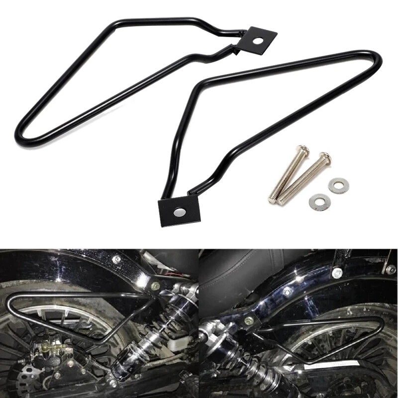 Мотоциклетные седельные сумки опорная Скоба для Harley-Davidson Sportster 883 Iron XL883N Dyna Bob Fxdf Softail V-Rod Caf