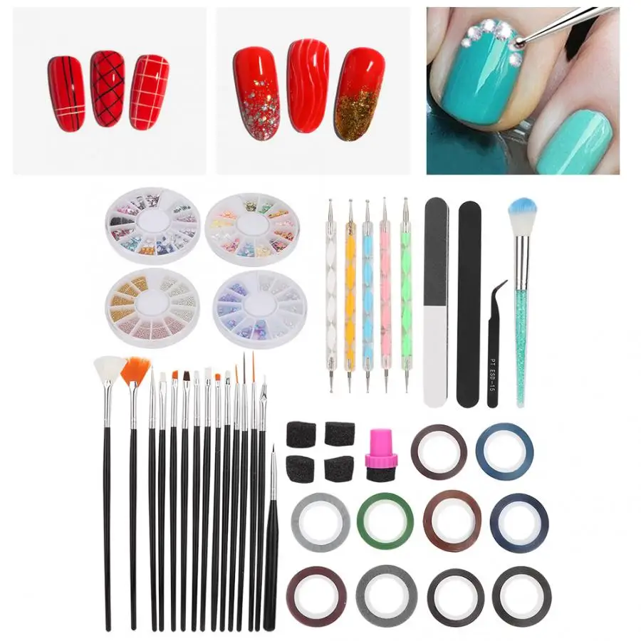 Acrylic Nail Kit Nail Art Tool Set Painting Pen Dotting Pen Polishing Nail File Sponge Seal Manicure Tool for Nail Kit