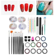 Acrylic Nail Kit Nail Art Tool Set Painting Pen Dotting Pen Polishing Nail File Sponge Seal Manicure Tool for Nail Kit