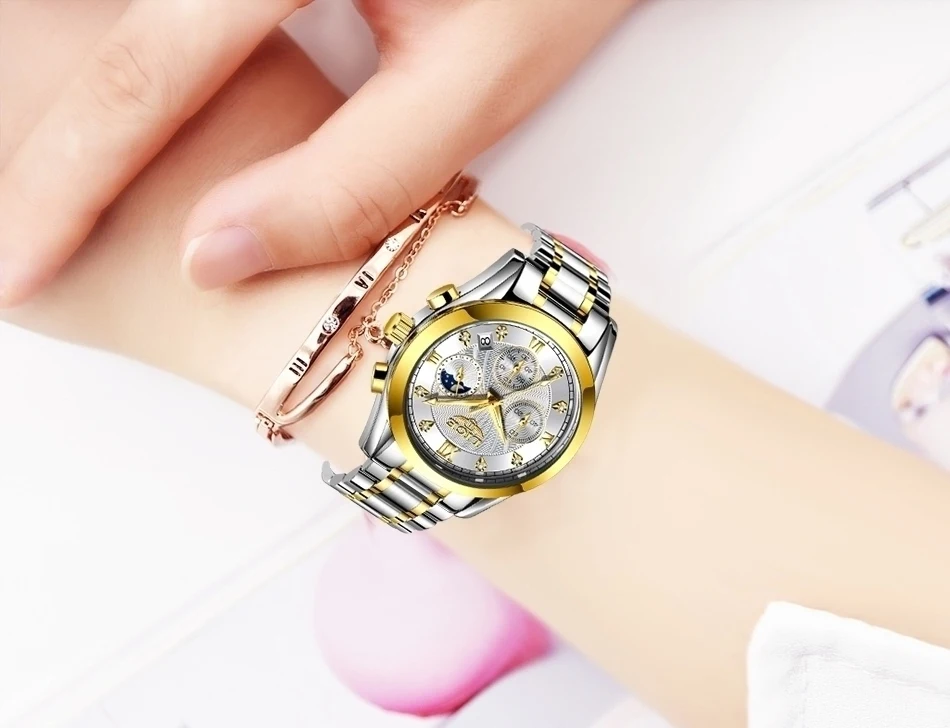 Ladies Creative Steel Waterproof Bracelet Watches